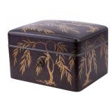 Japanese Lacquer Box w/ Golden Tree Design