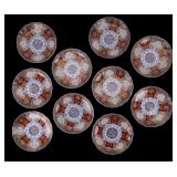Antique Japanese Imari Scalloped Plates Set w/ Box