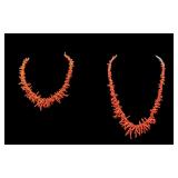 Pair of Coral Branch Necklaces
