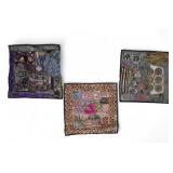 Indian Patchwork Embroidered Textile Grouping
