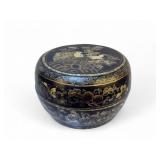 Large Chinese Black & Gold Lacquer Wedding Box