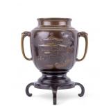 Japanese Bronze Usubata Vase