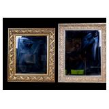 Large Carved Contemporary Bevelled Mirrors (2 Pc.)