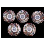 Japanese Scalloped Imari Porcelain Plates (5)