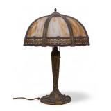 Antique Slag Glass Table Lamp