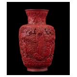 Chinese Carved Cinnabar Vase
