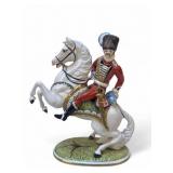 German Porcelain Hussar Horseman Figurine