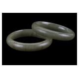 Antique Green Jade Bangle Bracelets