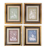 Franklin Jasperware Four Seasons Plaque Set
