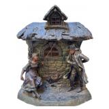 Signed French Napoleon Spelter Figural Lamp