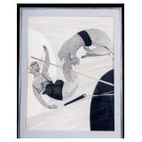 Line Art Lithograph by Trout 