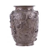 Antique Japanese Bronze Vase w/ Squirrel Motif