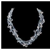 Aquamarine and Crystal Beaded Necklace