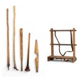 Antique Ice Tools w/Back Rack (6)