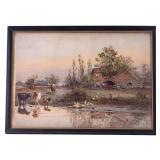 Antique Litho "Evening on the Wissahickon" (Phila)