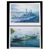 4 Tom Freeman WW2 Prints Ship, Planes