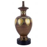 Metallic Painted Porcelain Lamp c. 1970s