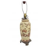Mid C Porcelain Floral Painted Lamp
