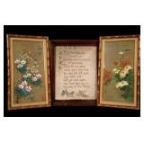 Floral Art Pair & 1976 Prayer Sampler