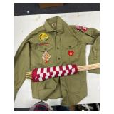 Boy Scouts Uniform w/ Patches + Cloth Flags