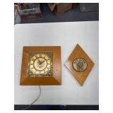 GE Electric Wall Clock and Red Lion Plaque Set
