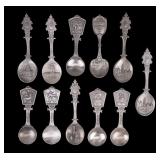 Set of Eight Silver-Plated Souvenir Spoons