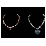 Polished Natural Stone and Sterling Necklaces