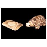 Carved Turtle Rope / Robe Weights (2)
