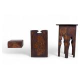 Early Flemish Pyography Decorated Wood Pieces