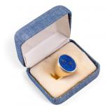 14k Gold Menï¿½s Ring & Lapis Inset