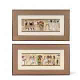 Pair of Jan Fleck Etchings