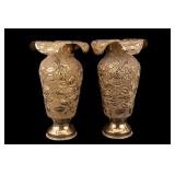 Pair of Brass Artillery Shell Vases