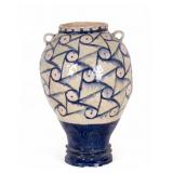 Hand Thrown Artisan Monumental Blue/White Vase