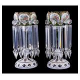 Pair of Bohemian Glass Mantle Lusters
