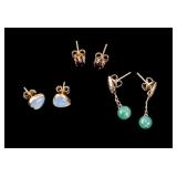 14K Gold Stud Earrings (3 prs)