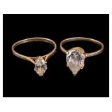 Two 14k Gold Rings CZ Accents