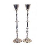Pair of Silver Tone Decorative Torchieres