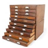 Pair of Map Cabinets / Spool Cabinets