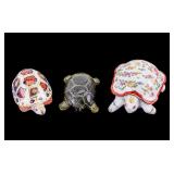 Royal Derby, Limoges, and Glass Turtle Figurines