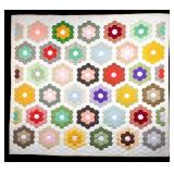 Vintage "Grandmothers Flower Garden" Quilt