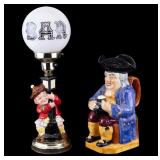 William Kent Toby Jug and Scotsman Light Post Lamp