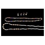 Two Beaded Necklaces and Earrings