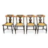 Antique Painted Windsor Chairs (4) Cane Seats