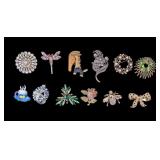 Vintage Rhinestone Brooches (12)