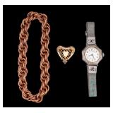 Victorian Era Ladies Watch + Copper Bracelet