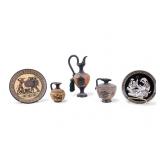 Ancient Greek Amphorae + Plate Reproductions (5)