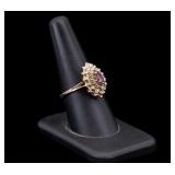 Gold Ring with Ruby and Diamond Accents