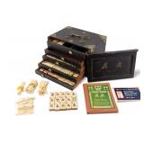 Chinese Mah-Jongg Set c.1920s in Black Box
