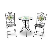 Mosaic Decorated Patio Table with Chairs