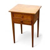 Antique Tiger Maple 2-Drawer Table